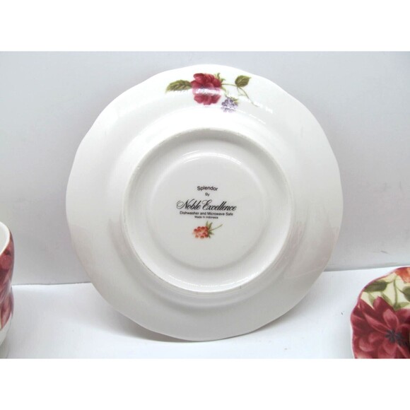 Noble Excellence Splendor Set Of 2 Floral Cups And 2 Saucers - Picture 9 of 10